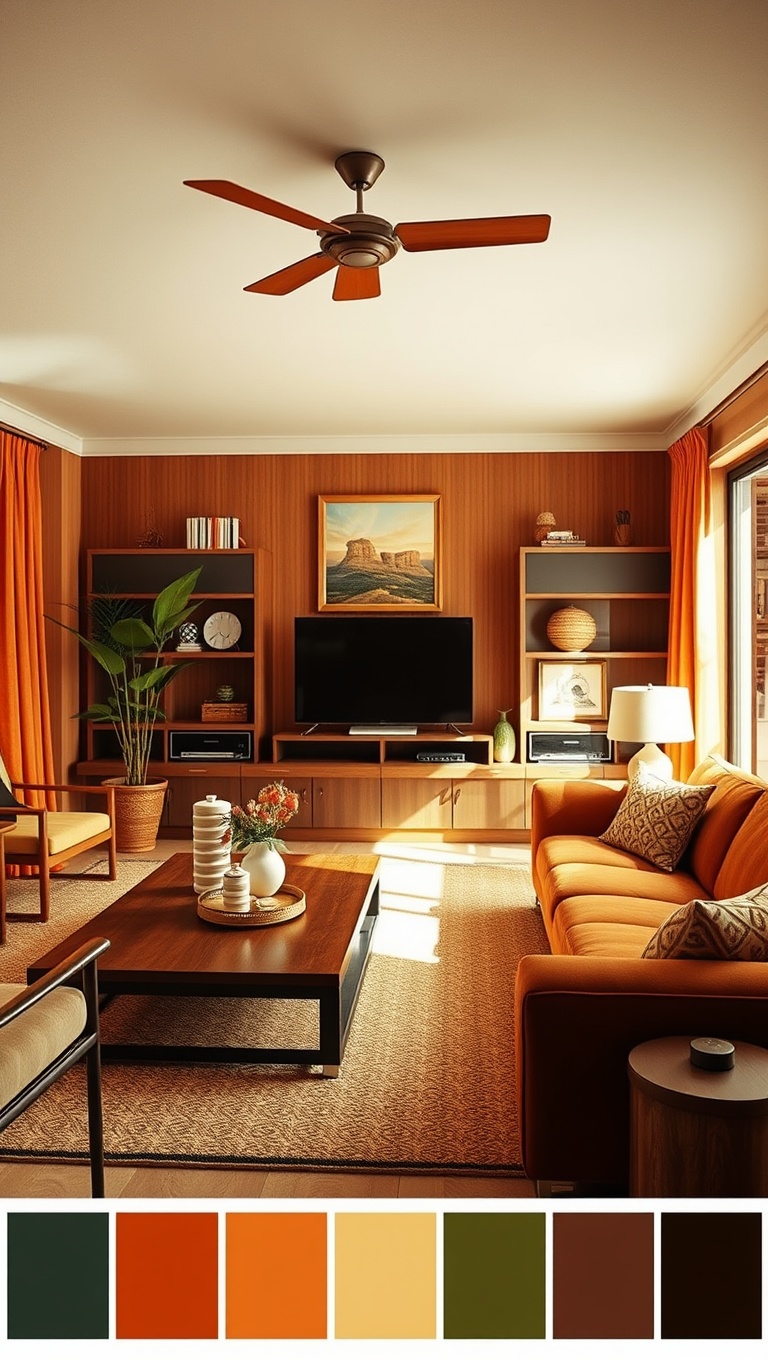 20 Groovy Ideas to Revamp Your 70s Living Room - 2. Earthy Color Palettes