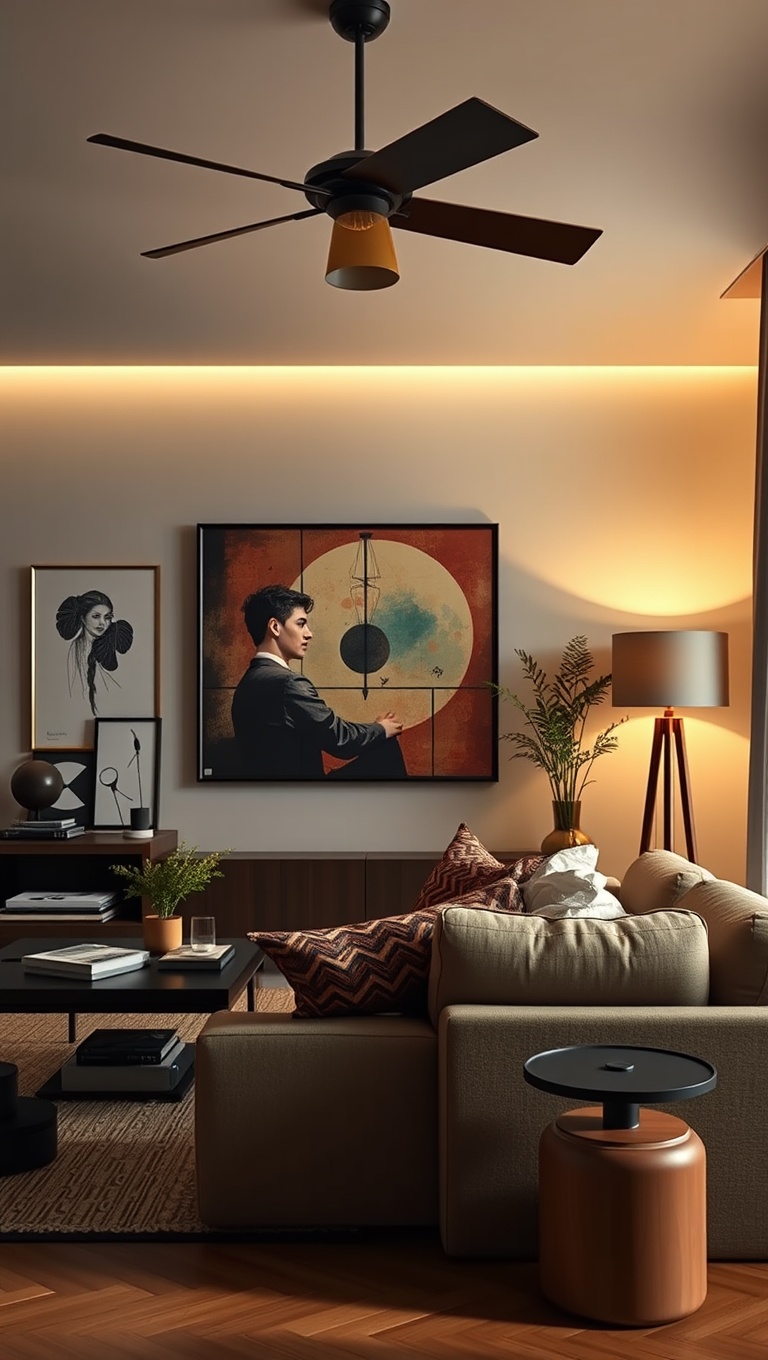 20 Artsy Ideas to Transform Your Living Room into a Creative Haven! - 8. Creative Lighting: Use Lamps as Art