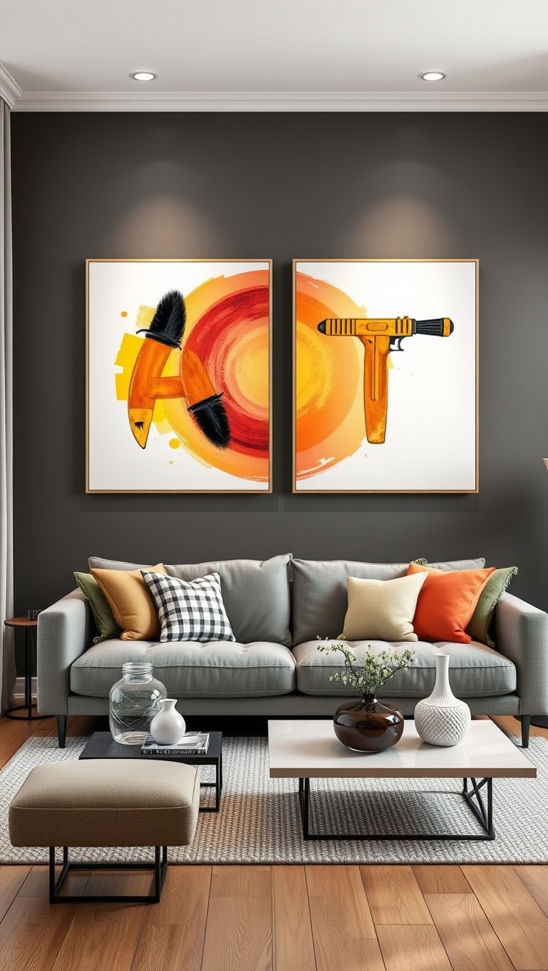 20 Artsy Ideas to Transform Your Living Room into a Creative Haven! - 4. DIY Canvas Art: Get Crafty and Personalize