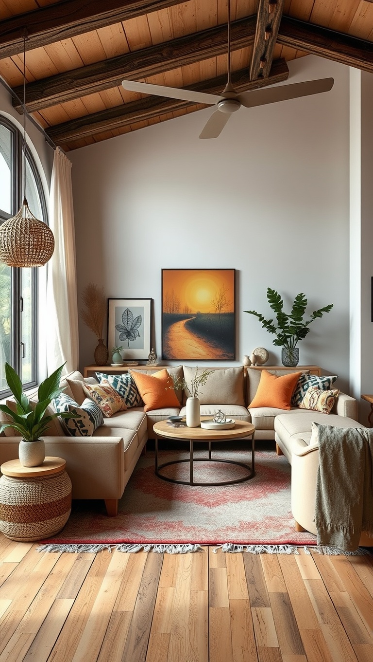20 Boho-Chic Living Room Ideas to Inspire Your Space - Earthy Color Palettes with Pops of Color