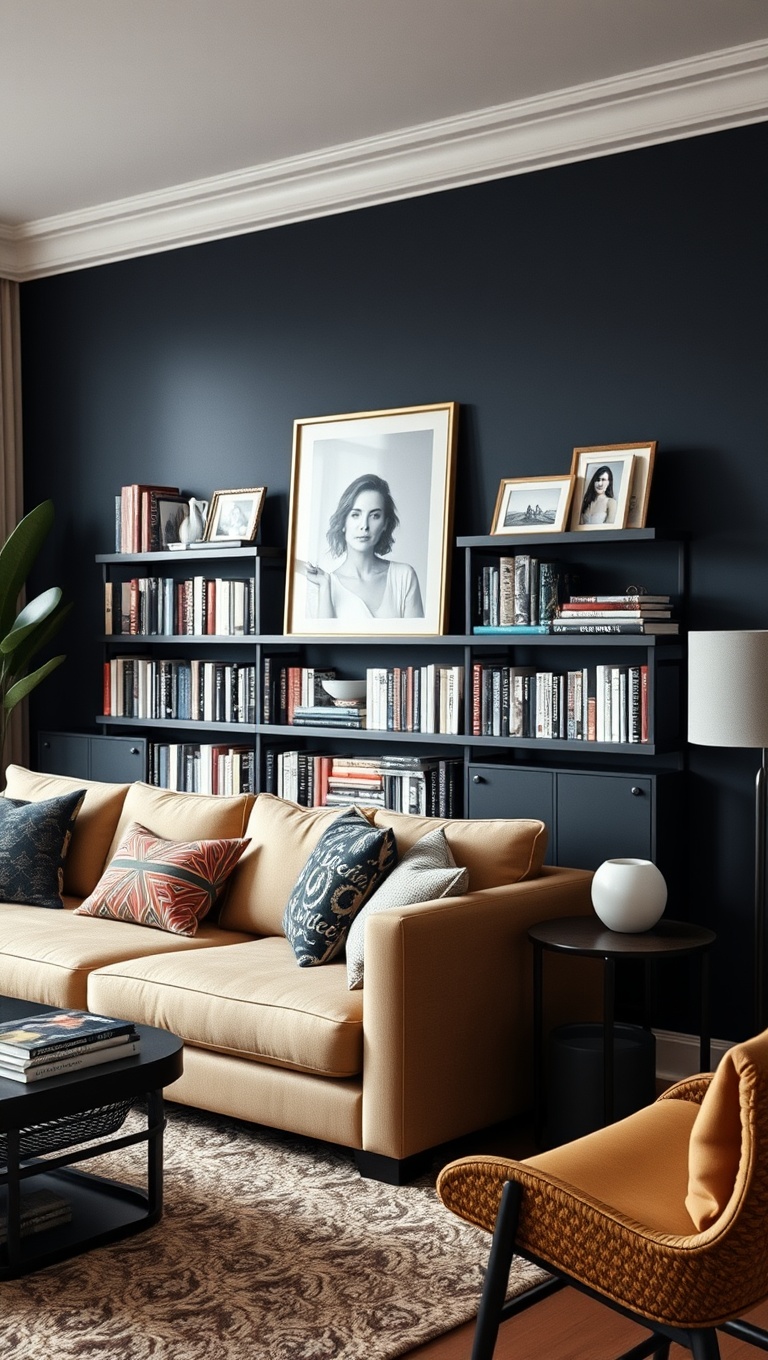 20 Dazzling Ideas for Bold Living Rooms That Wow! - 11. Showcase Your Favorite Books