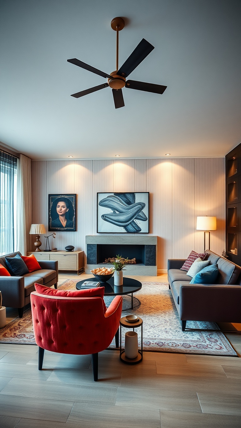 20 Dazzling Ideas for Bold Living Rooms That Wow! - 14. Play with Furniture Arrangement