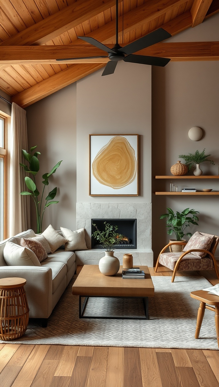 20 Cozy Ideas to Embrace Earthy Tones in Your Living Room - Warm Wooden Accents: Add Character with Natural Textures