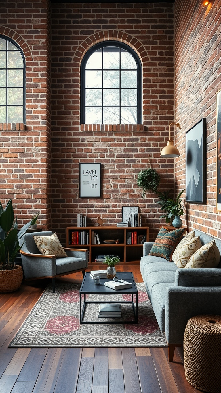 20 Creative Ideas to Elevate Your Exposed Brick Living Room - 9. Design a Reading Nook by the Bricks