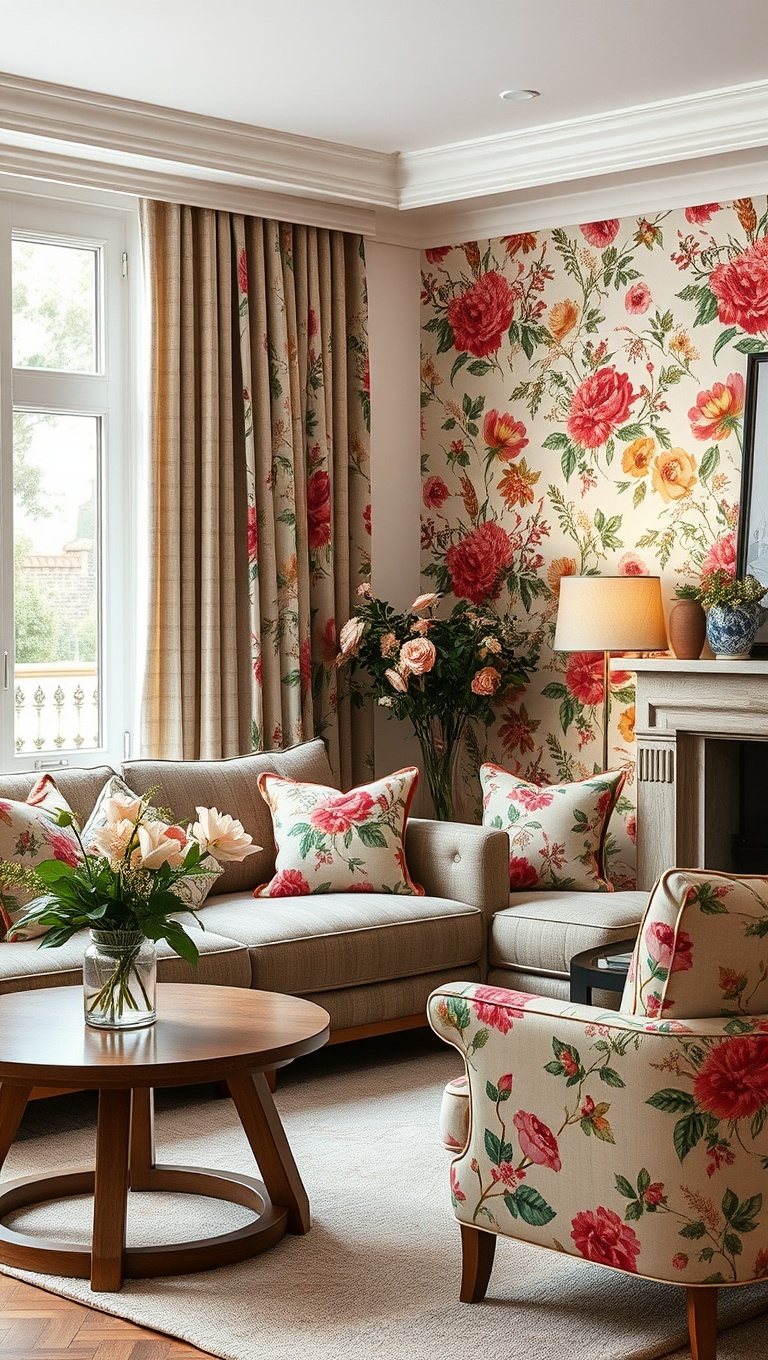 20 Blooming Ideas to Transform Your Living Room with Floral Flair - 18. Eco-Friendly Floral Prints on Sustainable Fabrics
