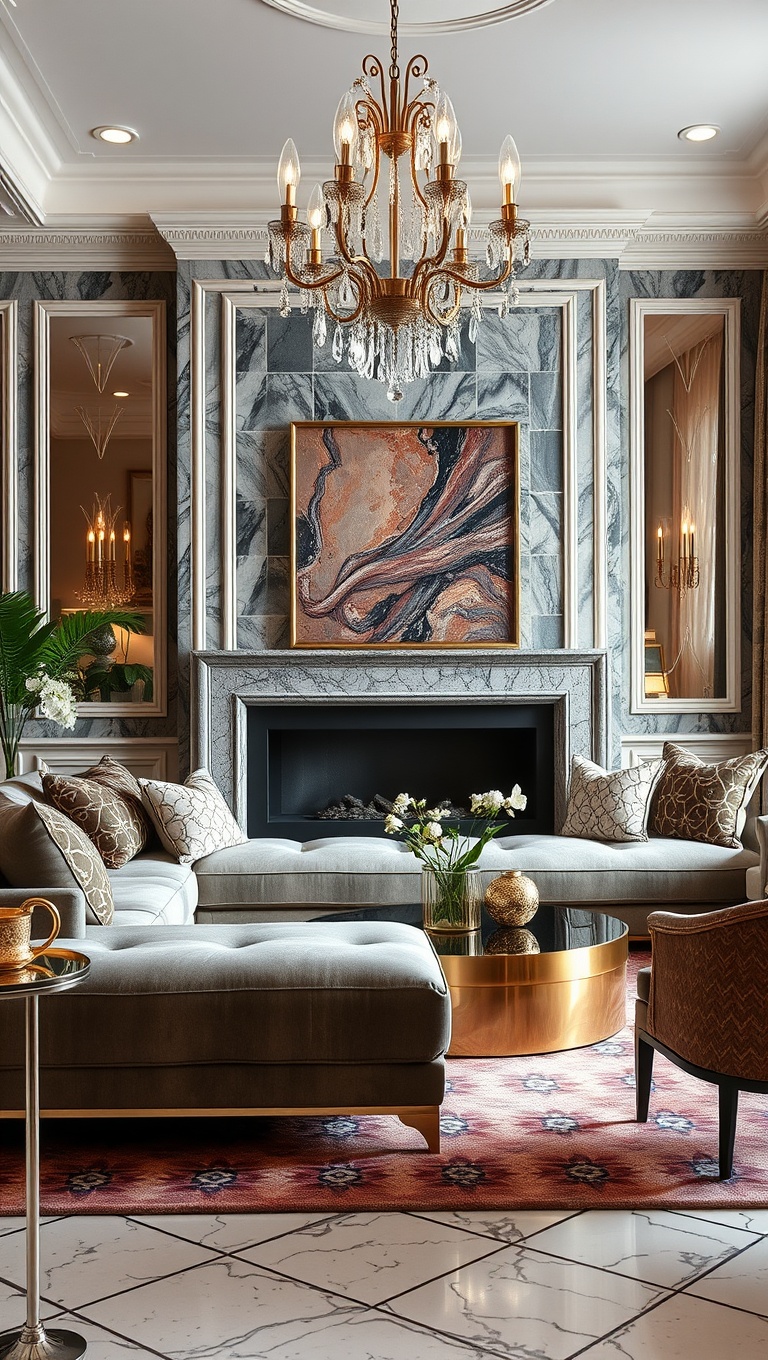 20 Glam Living Room Ideas that Sparkle and Shine - Creative Use of Textures and Patterns