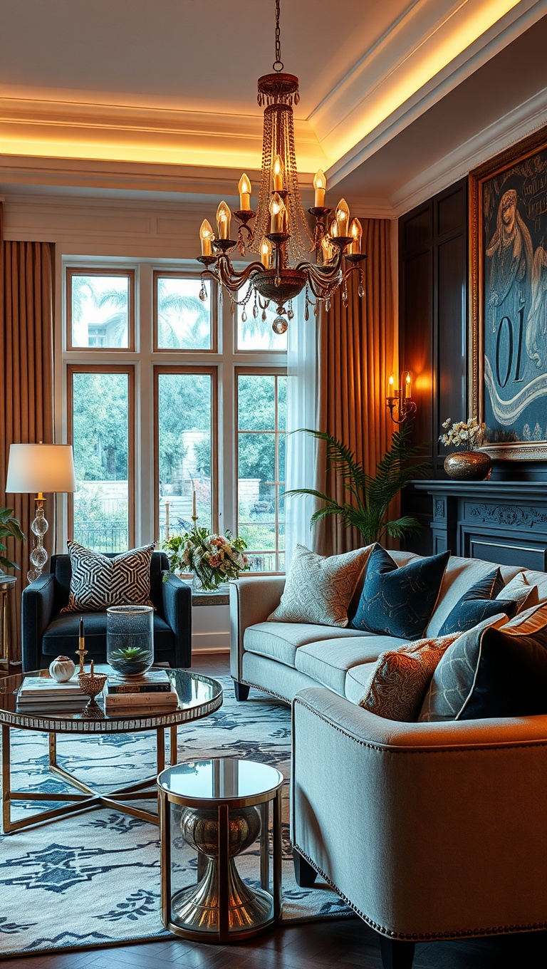 20 Glam Living Room Ideas that Sparkle and Shine - 20. Personal Touches that Tell Your Story