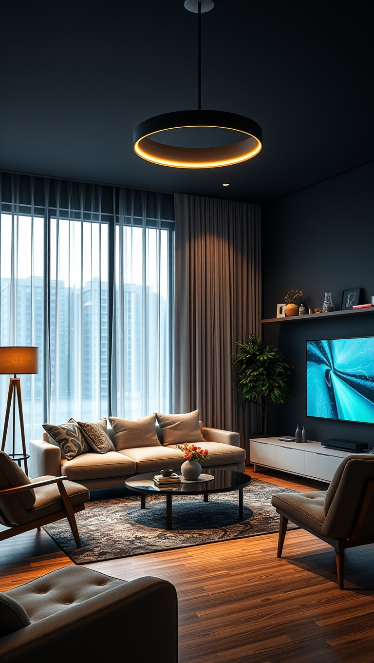 20 High-Tech Living Room Ideas That Will Blow Your Mind! - 1. Smart Lighting: Control Your Ambiance with a Tap