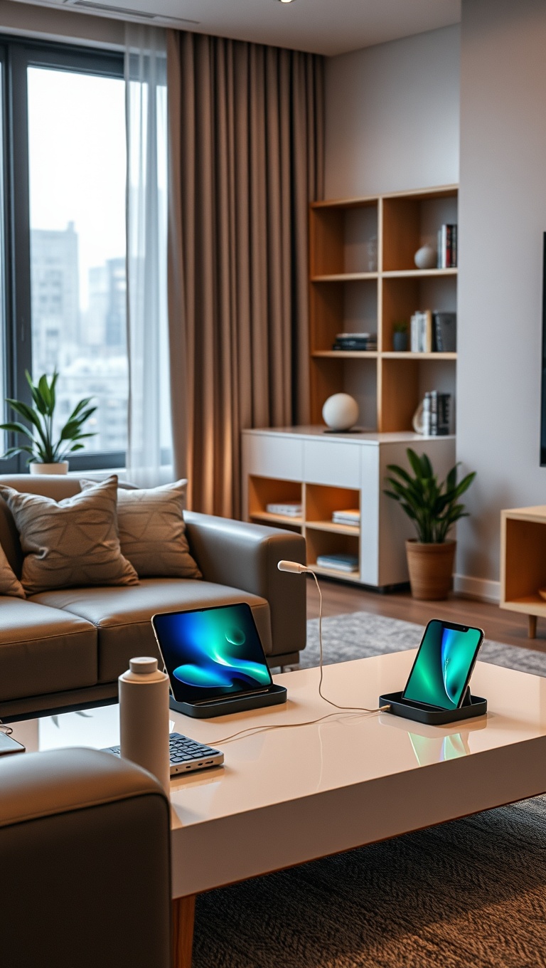 20 High-Tech Living Room Ideas That Will Blow Your Mind! - 8. Wireless Charging Stations: Power Up with Style