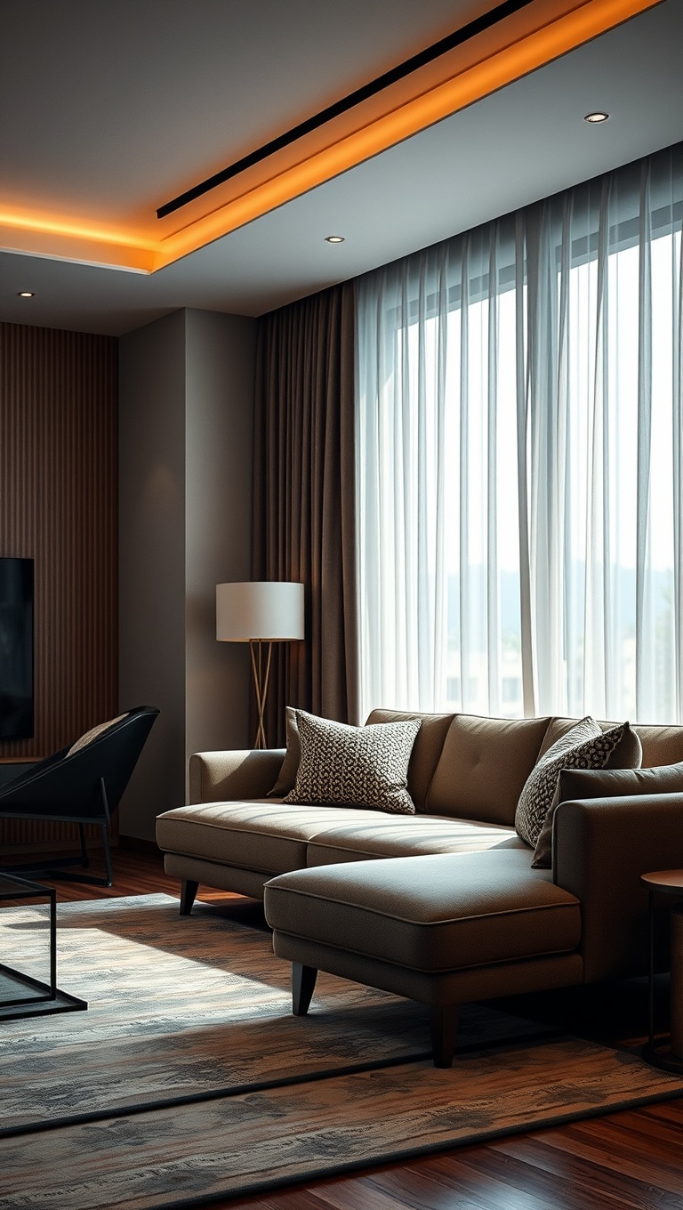20 High-Tech Living Room Ideas That Will Blow Your Mind! - 18. Smart Curtains: Control Light with a Click