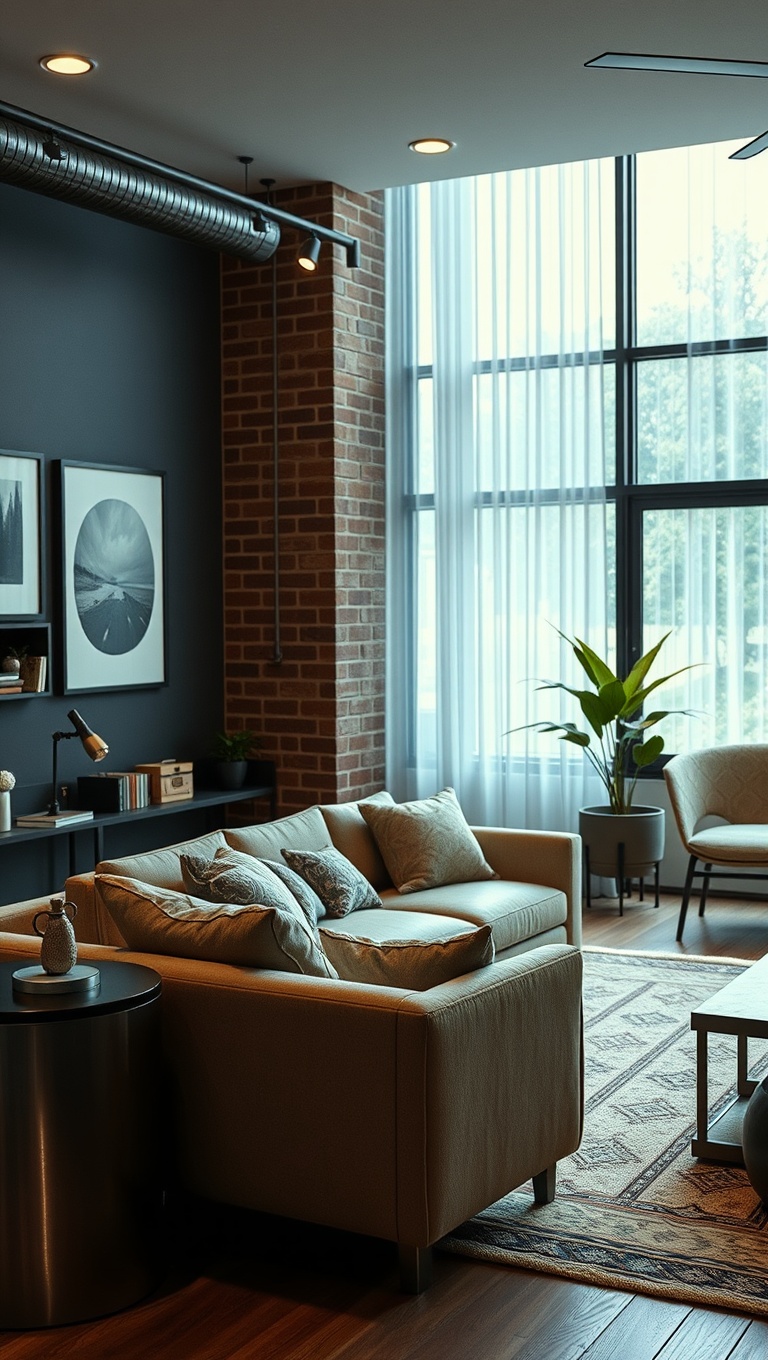 20 Stunning Ideas to Transform Your Living Room into an Industrial Chic Haven - 8. Style with Metal Accents
