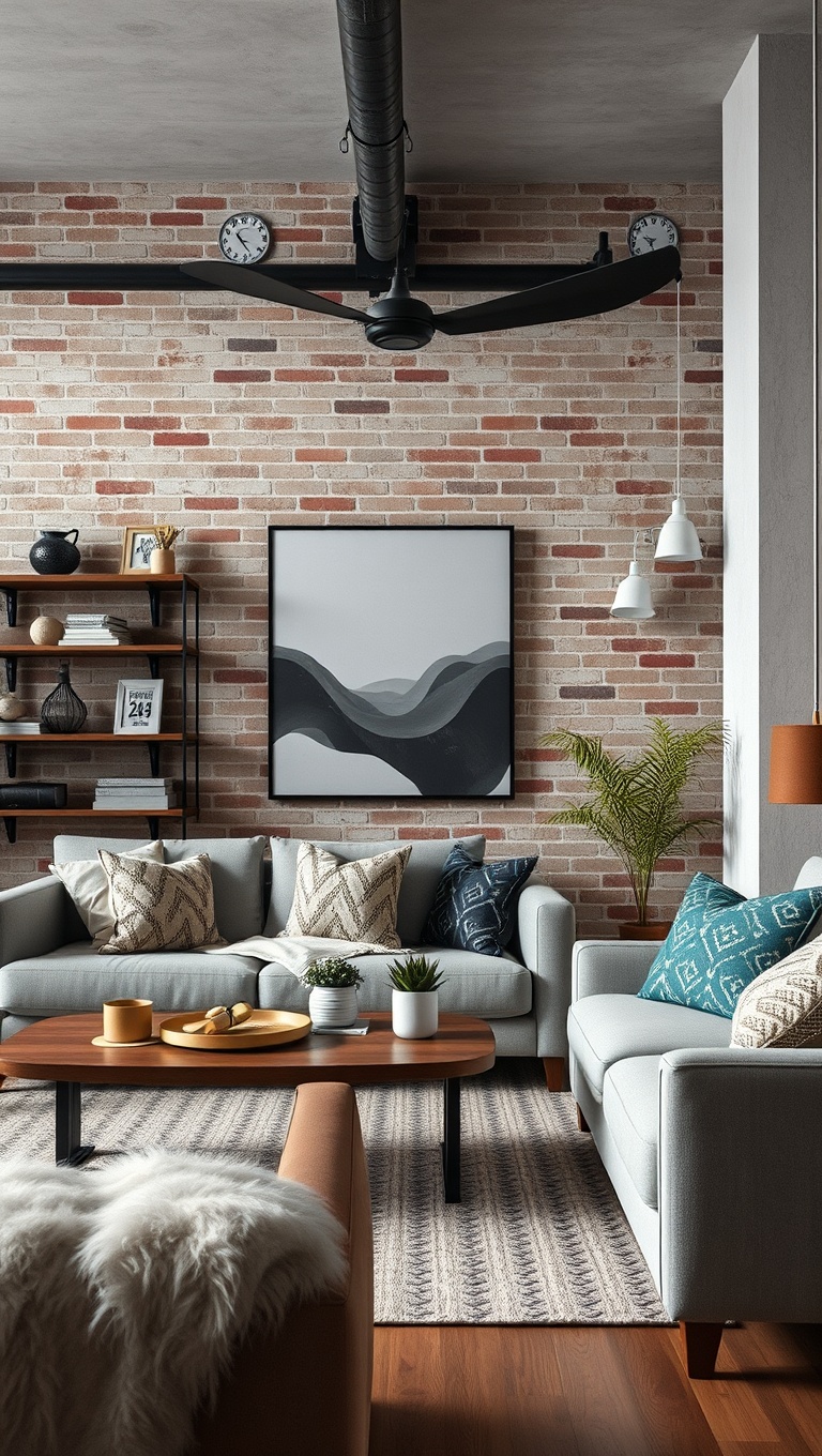 20 Stunning Ideas to Transform Your Living Room into an Industrial Chic Haven - 7. Mix in Soft Textiles