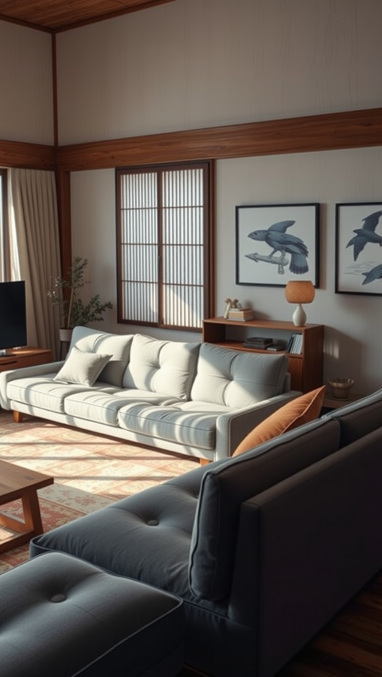 20 Inspiring Ideas for Your Japandi Living Room - 12. Futon Sofas: Comfy and Versatile Seating