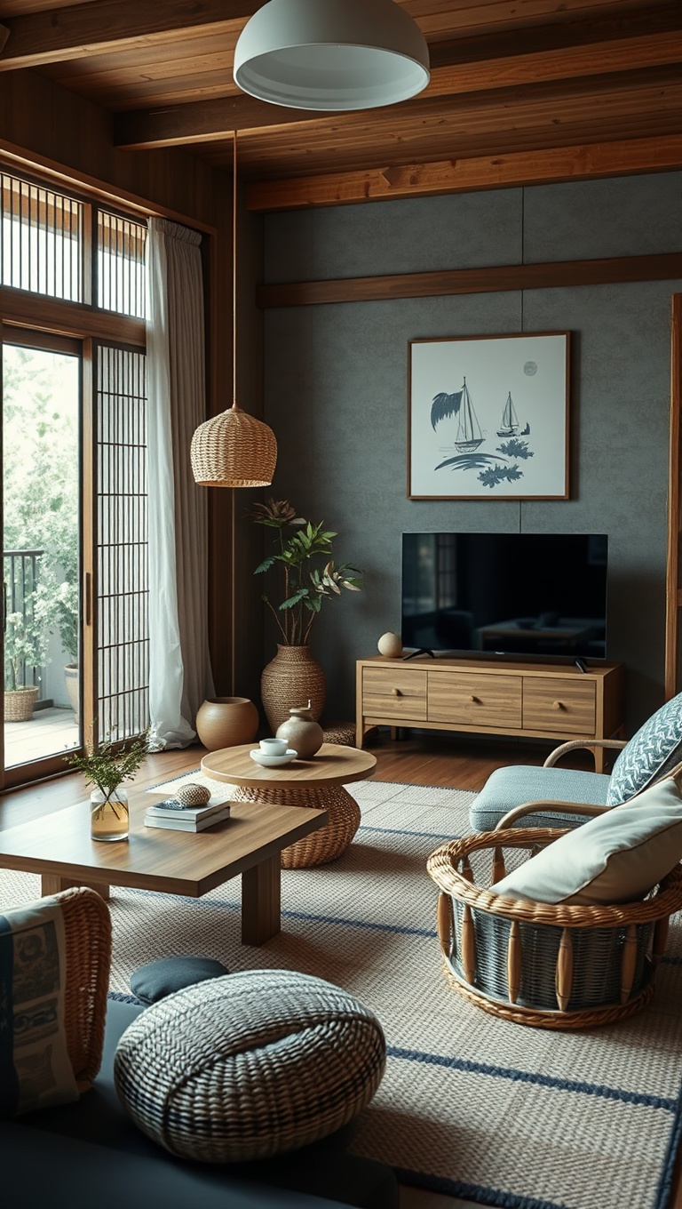 20 Inspiring Ideas for Your Japandi Living Room - 1. Embrace Natural Materials: Wood, Bamboo, and Wicker