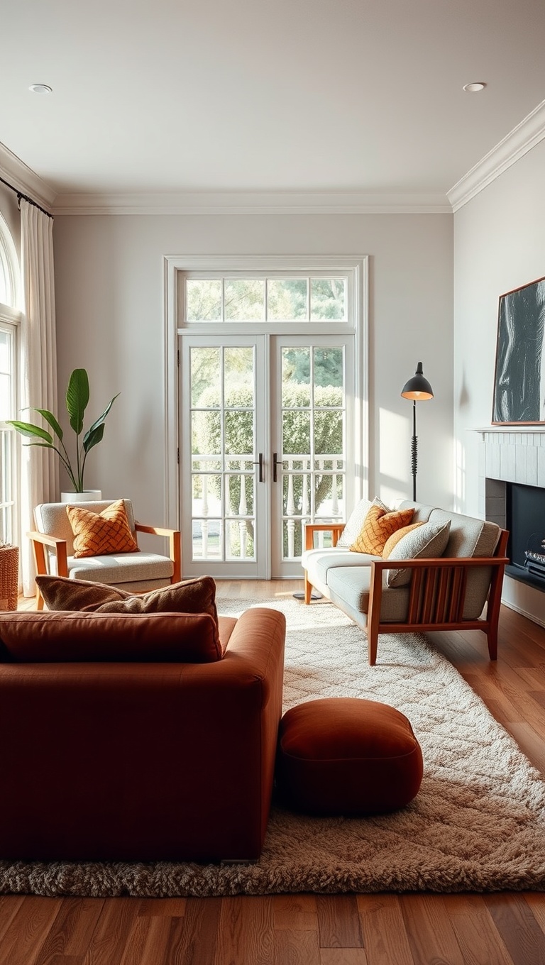 20 Fabulous Ideas and Inspiration for Layered Rug Living Rooms - 16. Pair a Soft Shag with a Flatweave
