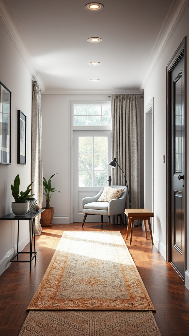 20 Fabulous Ideas and Inspiration for Layered Rug Living Rooms - 14. Use a Runner for Hallways