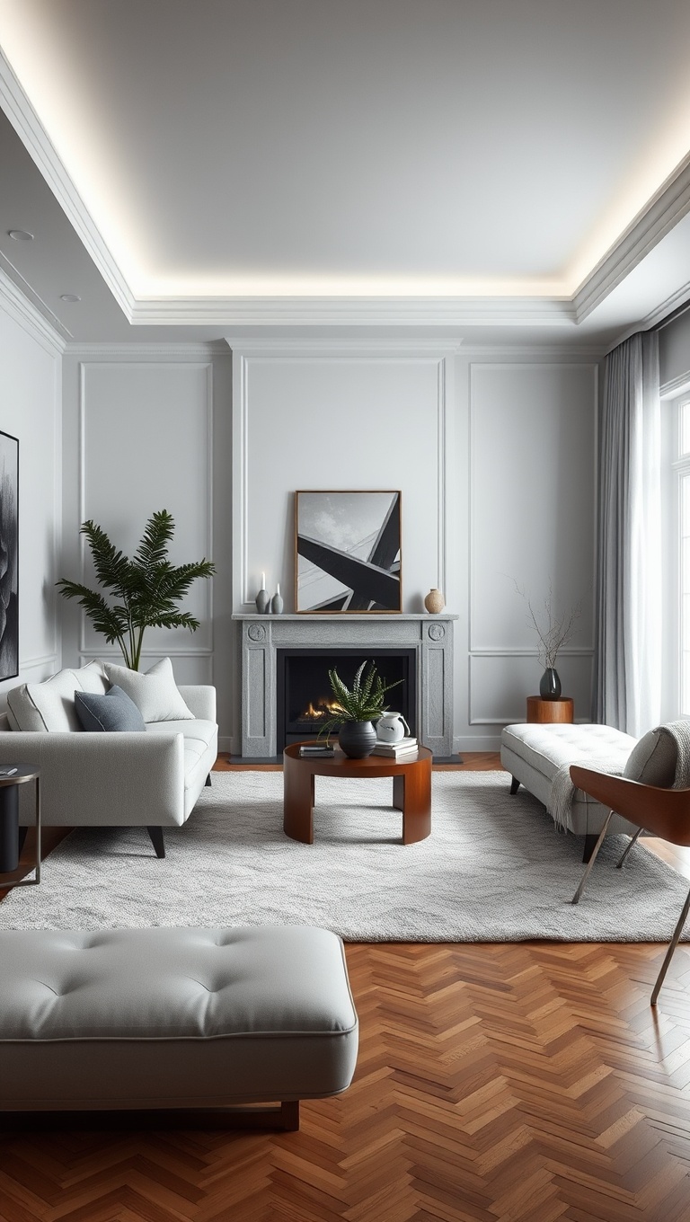 20 Stunning Ideas for a Monochromatic Living Room - 18. Unique Rugs: Ground Your Space with Color