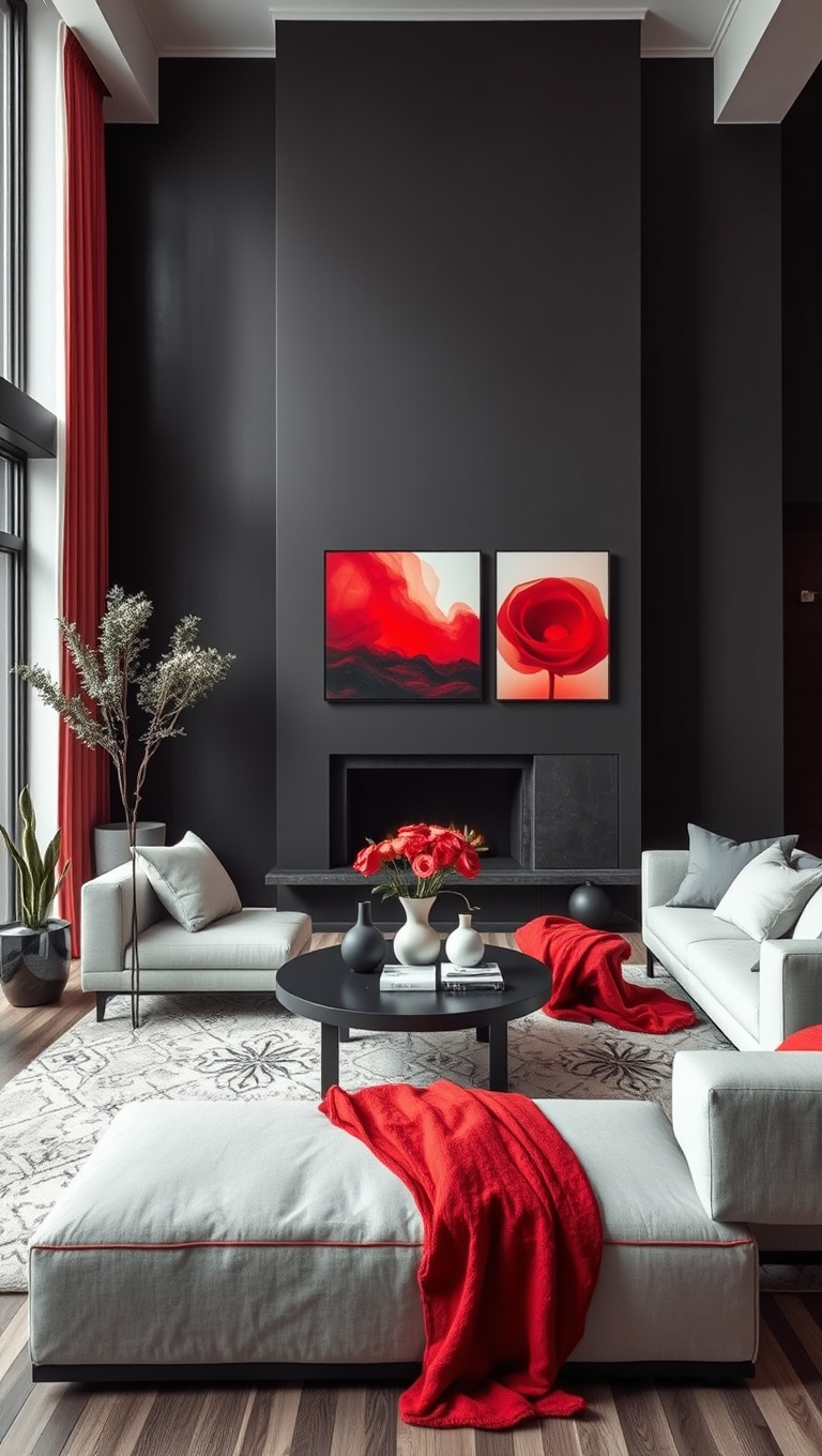 20 Stunning Ideas for a Monochromatic Living Room - 5. Vibrant Reds: Add Energy and Passion