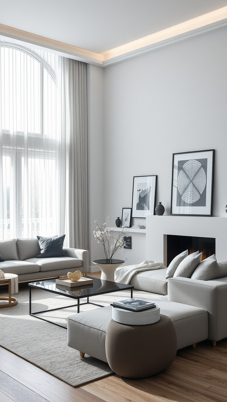 20 Stunning Ideas for a Monochromatic Living Room - 16. Stylish Accessories: Tie It All Together