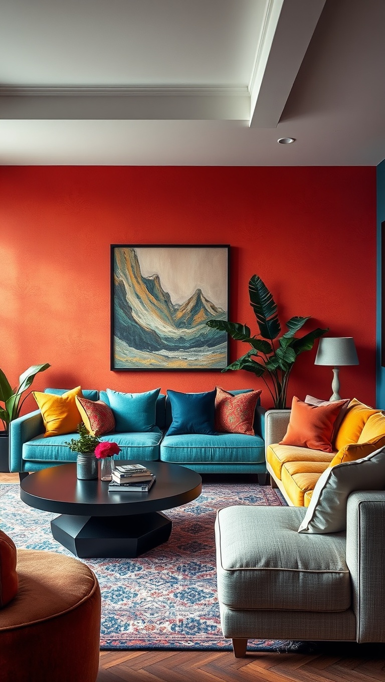 20 Vibrant Ideas to Transform Your Living Room with Color - 19. Layered Textures: Combining Fabrics for Visual Interest