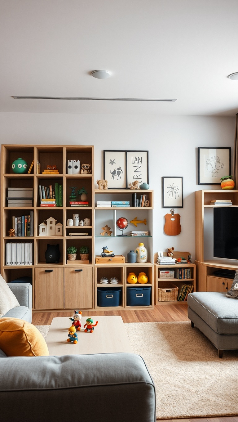 20 Clever Ideas to Transform Your Living Room into a Multifunctional Wonderland - 15. Kids’ Play Area: Keep Toys Organized and Accessible