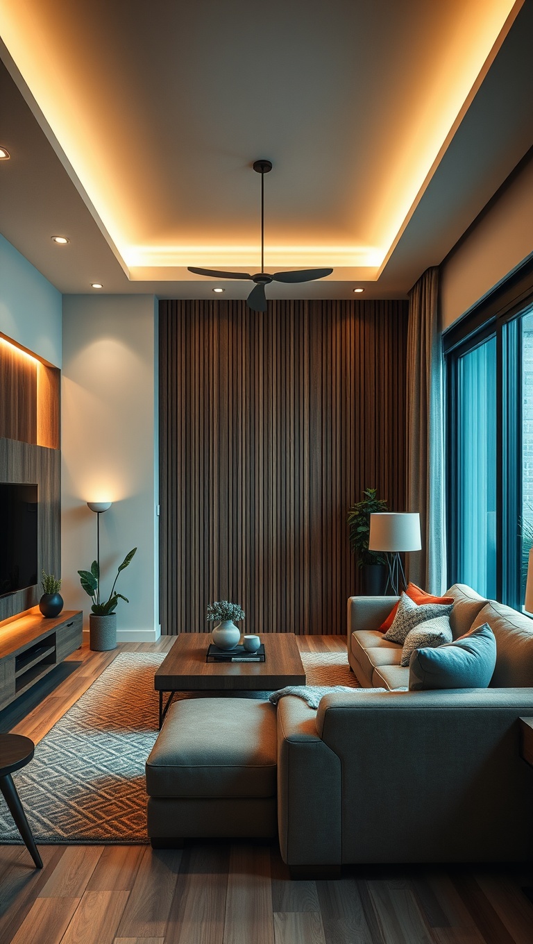 20 Clever Ideas to Transform Your Living Room into a Multifunctional Wonderland - 11. Layered Lighting: Set the Mood for Any Activity