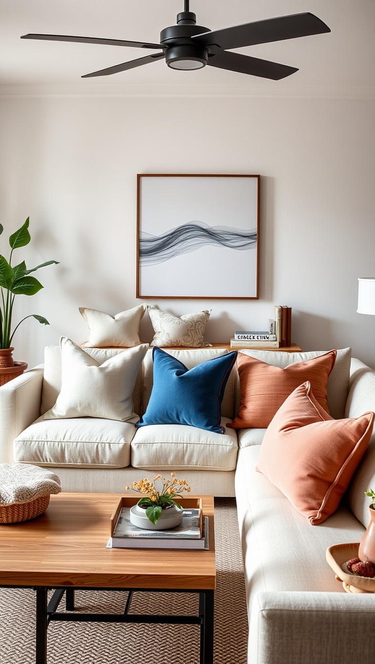 20 Neutral Living Room Ideas to Inspire Your Cozy Space - 15. Decorative Pillows: Adding Subtle Pops of Color