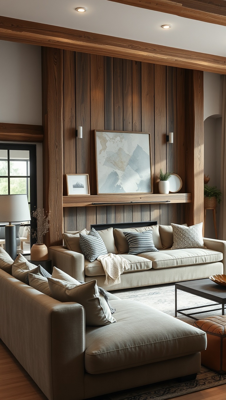 20 Neutral Living Room Ideas to Inspire Your Cozy Space - 5. Rustic Charm: Incorporating Natural Woods