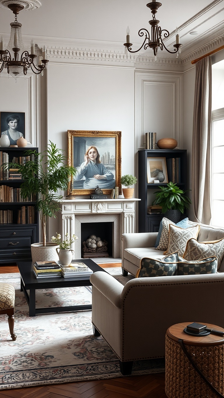 20 Chic Ideas for a Parisian-Inspired Living Room - 17. Use Antique Finds: Treasure Hunts Are Fun!