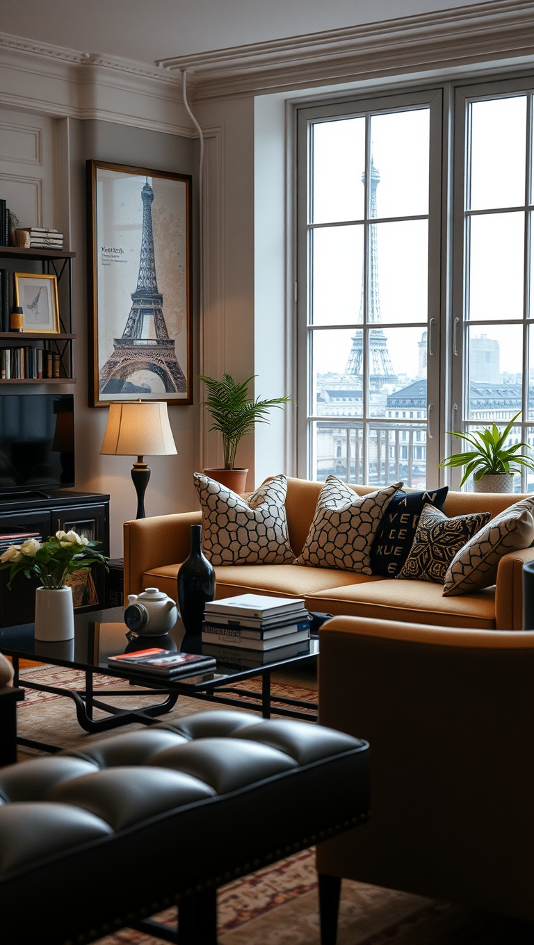 20 Chic Ideas for a Parisian-Inspired Living Room - 16. Personalize with Travel Mementos: Memories in Decor