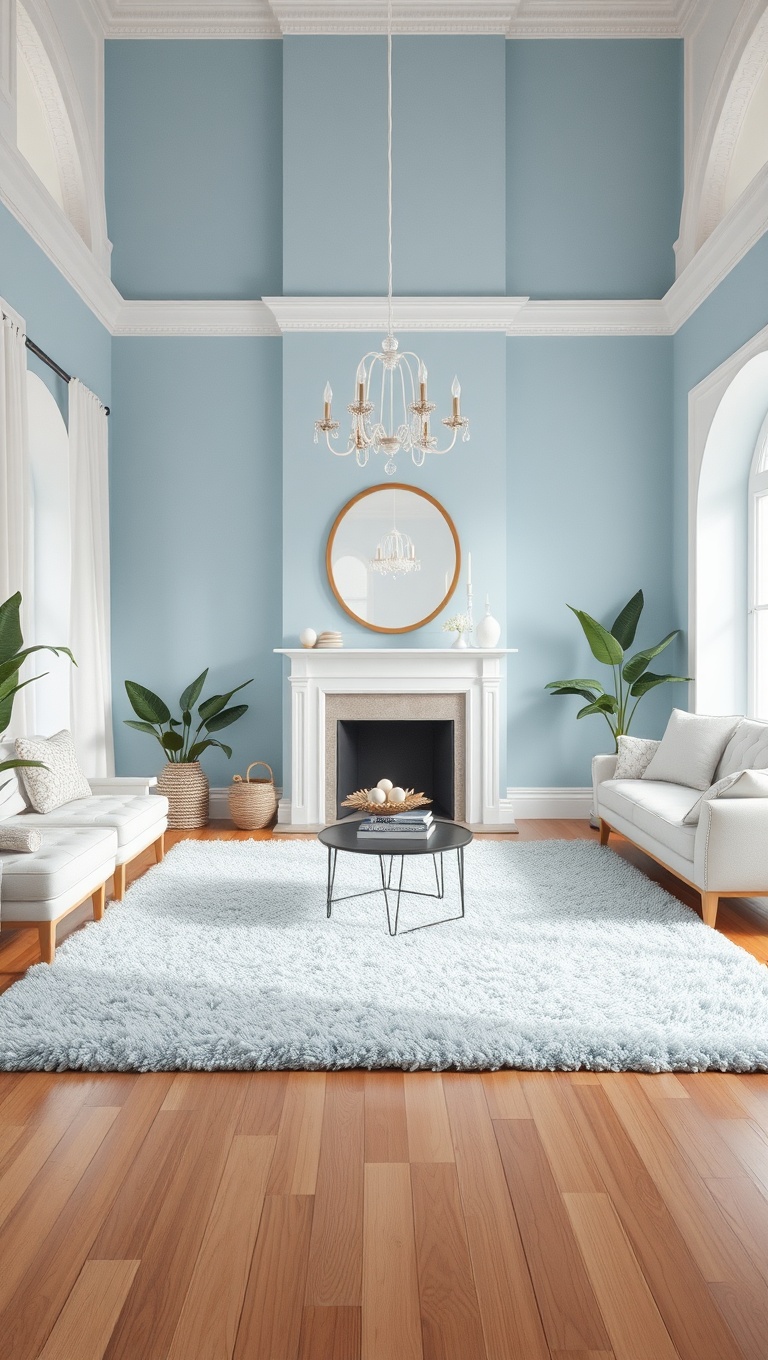 20 Inspiring Ideas to Create Your Dream Pastel Living Room - 5. Baby Blue Rugs: Cozy Underfoot
