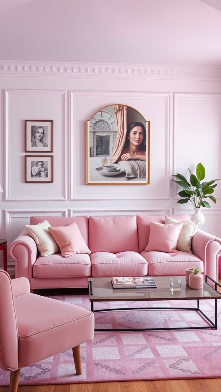 20 Inspiring Ideas to Create Your Dream Pastel Living Room - 1. Soft Pink Sofa: The Perfect Focal Point
