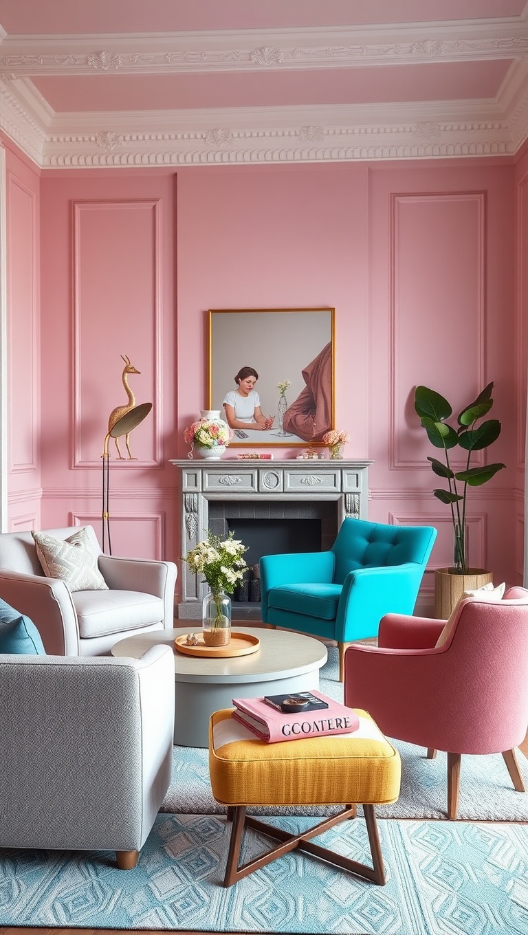 20 Inspiring Ideas to Create Your Dream Pastel Living Room - 8. Colorful Accent Chairs: Playful Pastel Seating