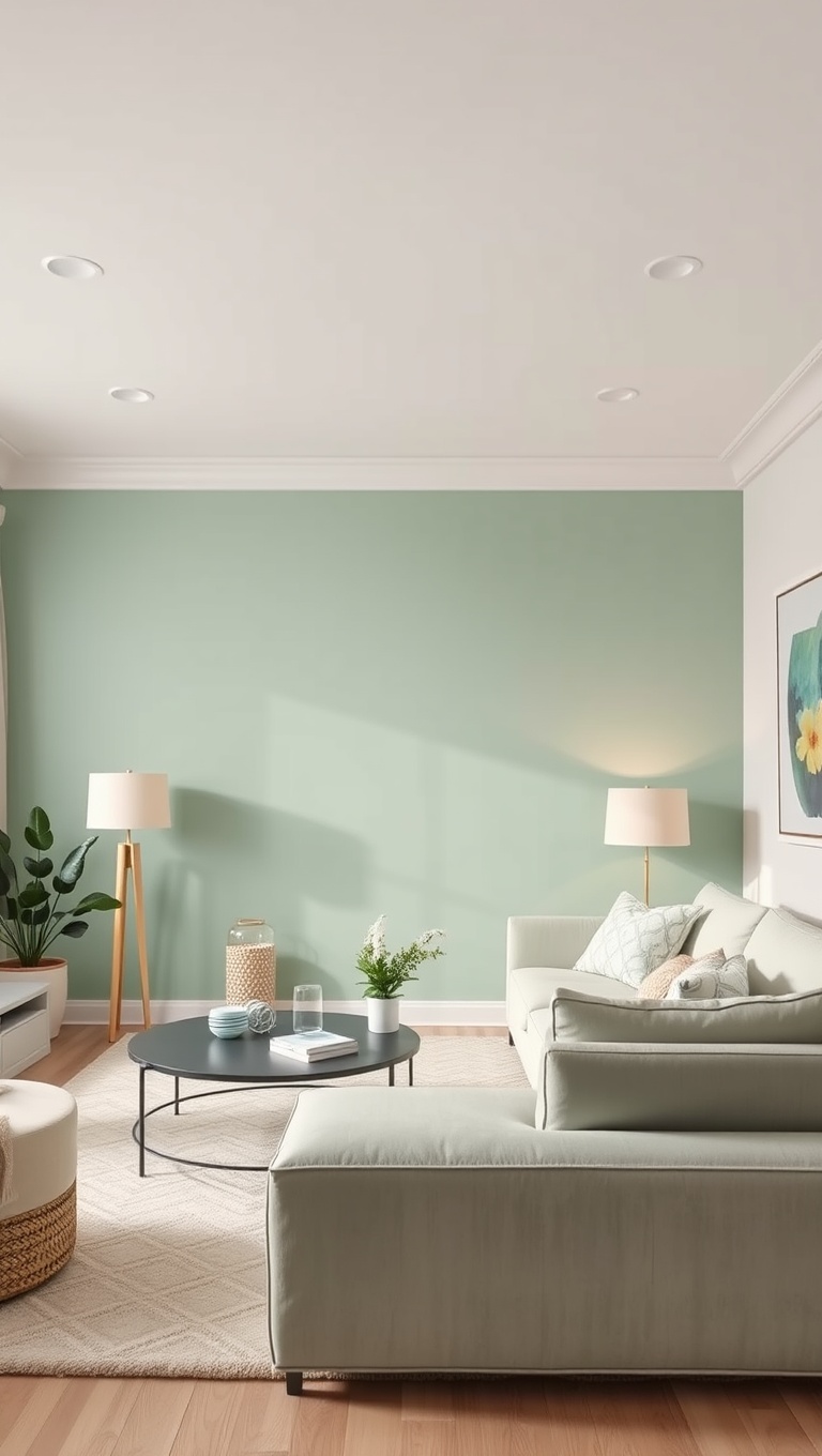 20 Inspiring Ideas to Create Your Dream Pastel Living Room - Mint Green Accent Walls: A Fresh Touch