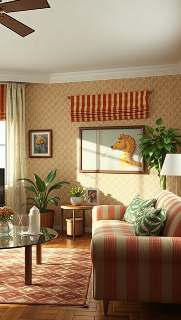 20 Delightful Ideas to Transform Your Living Room into a Retro Paradise - 2. Embrace Vintage Patterns
