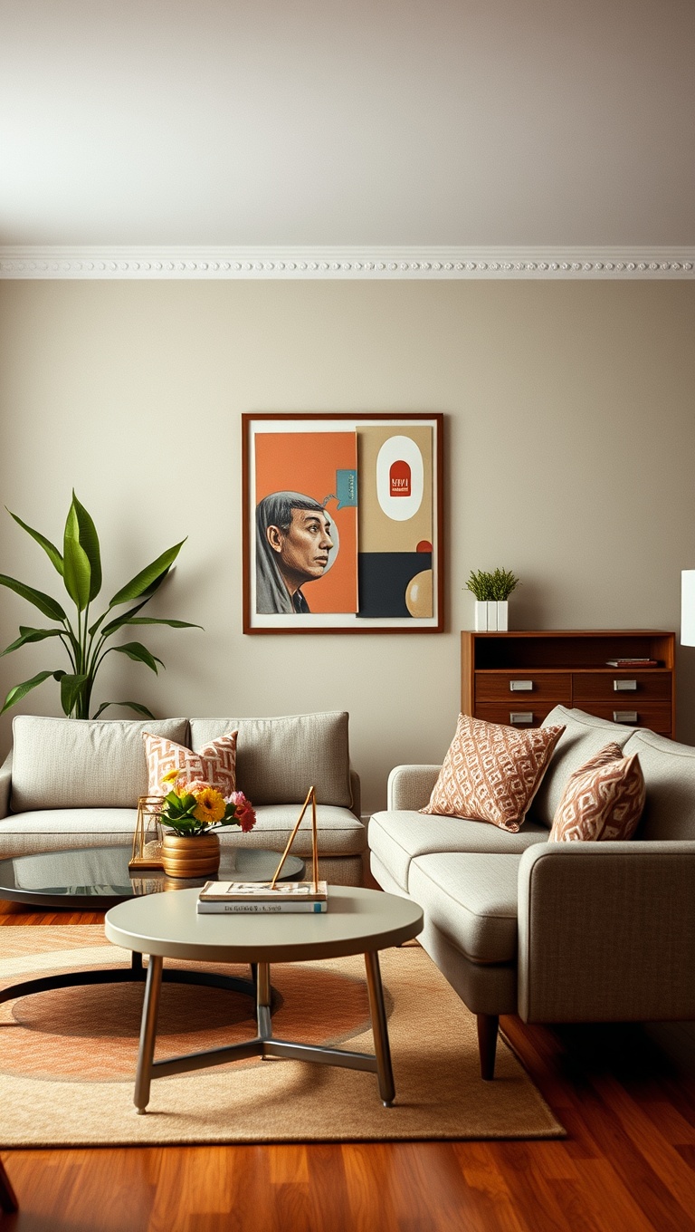 20 Delightful Ideas to Transform Your Living Room into a Retro Paradise - 6. Use Retro-Inspired Textiles