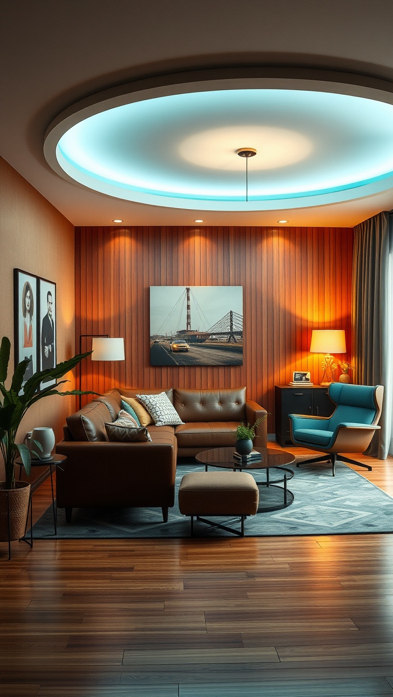 20 Delightful Ideas to Transform Your Living Room into a Retro Paradise - 4. Incorporate Iconic Retro Lighting