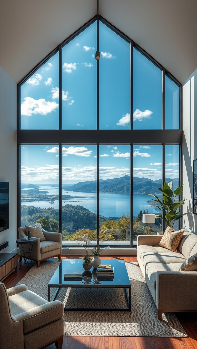 20 Stunning Ideas for Scenic View Living Rooms That Will Take Your Breath Away - 1. Floor-to-Ceiling Windows: Let the Views Shine