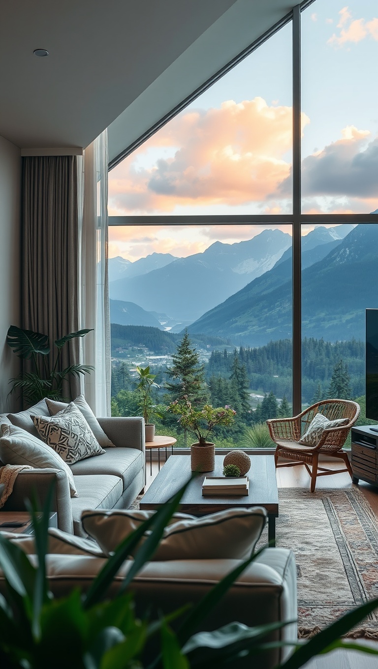 20 Stunning Ideas for Scenic View Living Rooms That Will Take Your Breath Away - Outdoor-Inspired Decor: Bring Nature Indoors