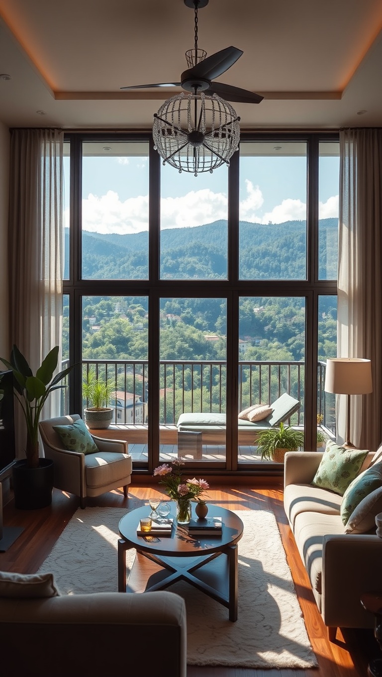 20 Stunning Ideas for Scenic View Living Rooms That Will Take Your Breath Away - 15. Scenic Balconies: A Step Outside for Fresh Air