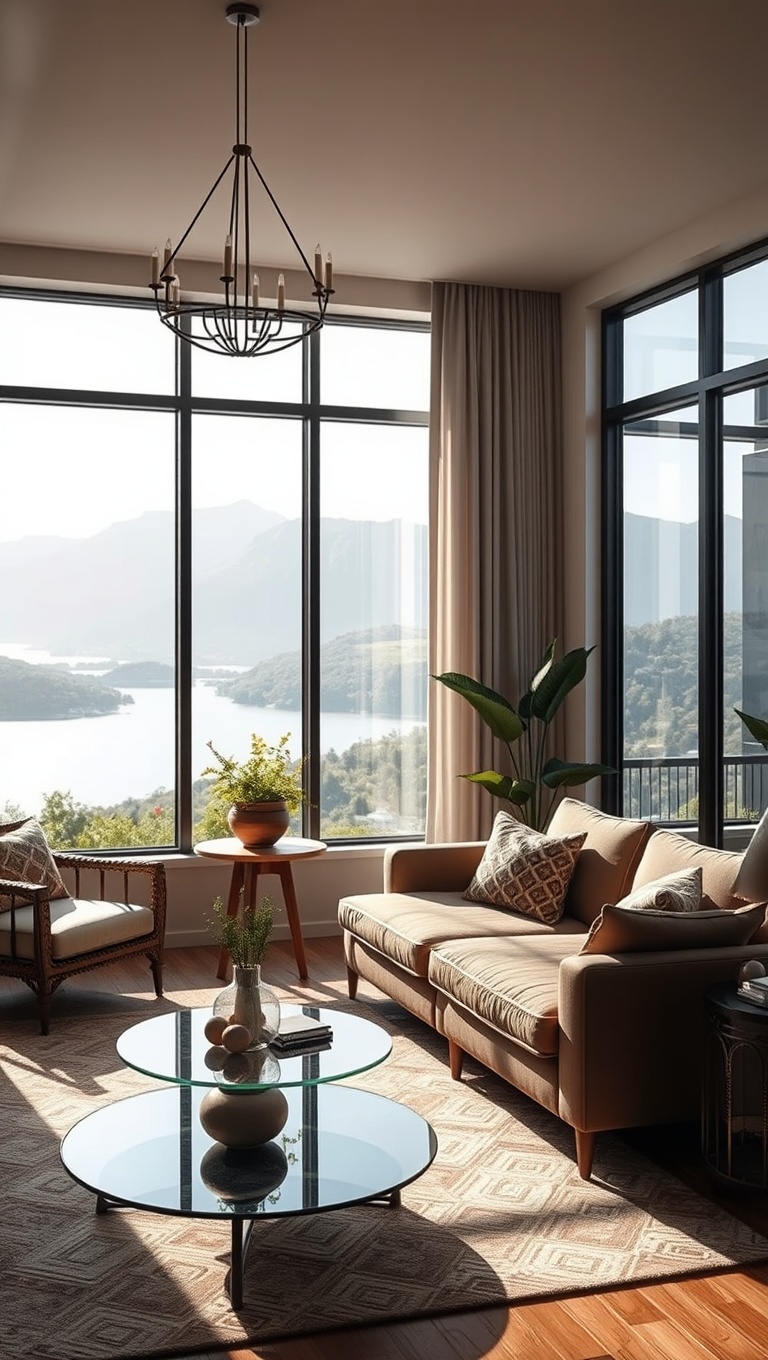 20 Stunning Ideas for Scenic View Living Rooms That Will Take Your Breath Away - 10. Natural Light: Light-Reflecting Surfaces to Brighten Up
