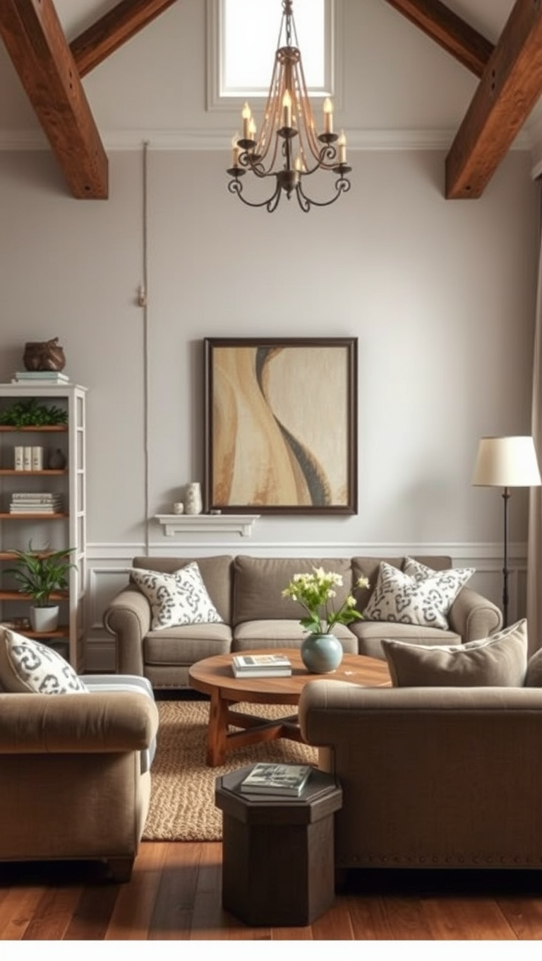 20 Charming Ideas for a Shabby Chic Living Room - Incorporate Wooden Accents: Rustic Charm Everywhere