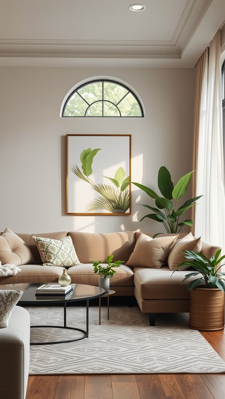 20 Soft Glam Living Room Ideas That Will Spark Your Imagination - 12. Lush Greenery: Bring the Outdoors In