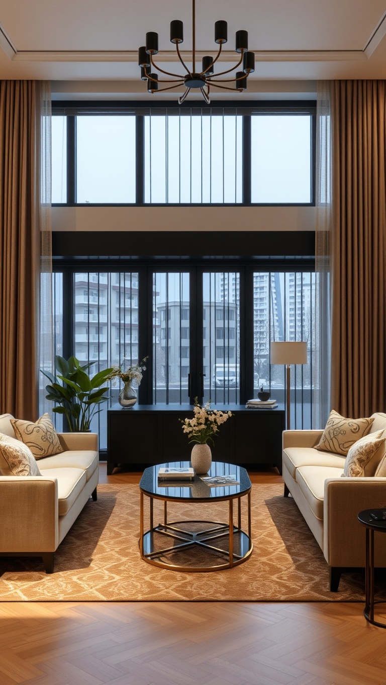 20 Chic Ideas for a Sophisticated Living Room - 10. Opt for Custom Curtains to Elevate Windows