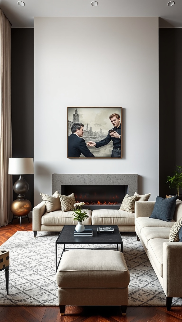 20 Chic Ideas for a Sophisticated Living Room - 8. Accent Walls: Paint or Wallpaper for Drama