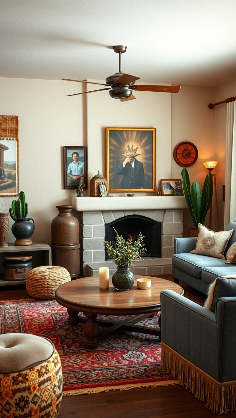 20 Vibrant Ideas for Your Southwestern Living Room - 12. Vintage Finds: Adding Character and History