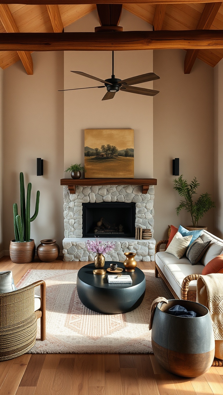 20 Vibrant Ideas for Your Southwestern Living Room - 16. Outdoor-Inspired Decor: Nature Meets Home