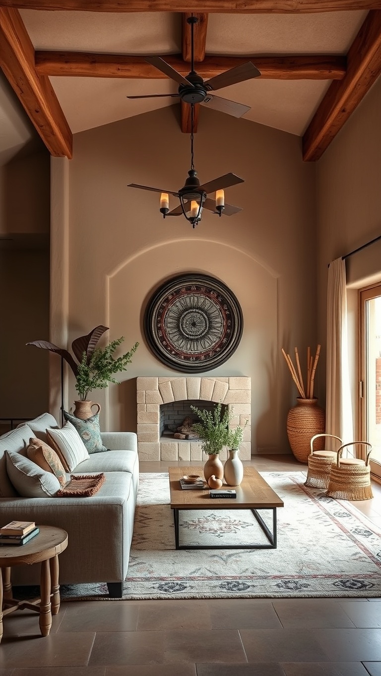 20 Vibrant Ideas for Your Southwestern Living Room - 3. Adobe Walls: Adding Rustic Charm
