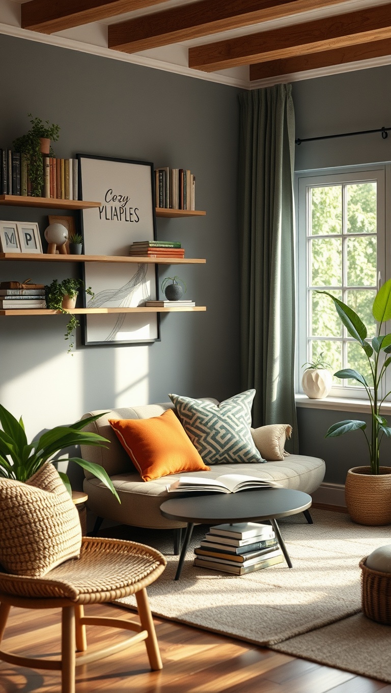 20 Creative Ideas for a Sustainable Living Room Makeover - 6. Create a Cozy Reading Nook