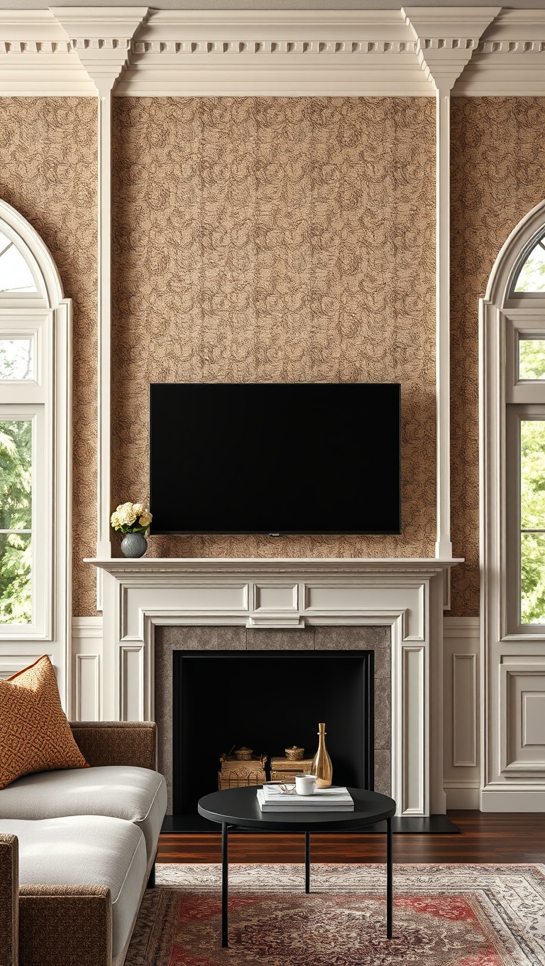 20 Stunning Ideas to Transform Your Living Room with Textured Walls - 17. Molding and Trim: Classic Elegance Reimagined